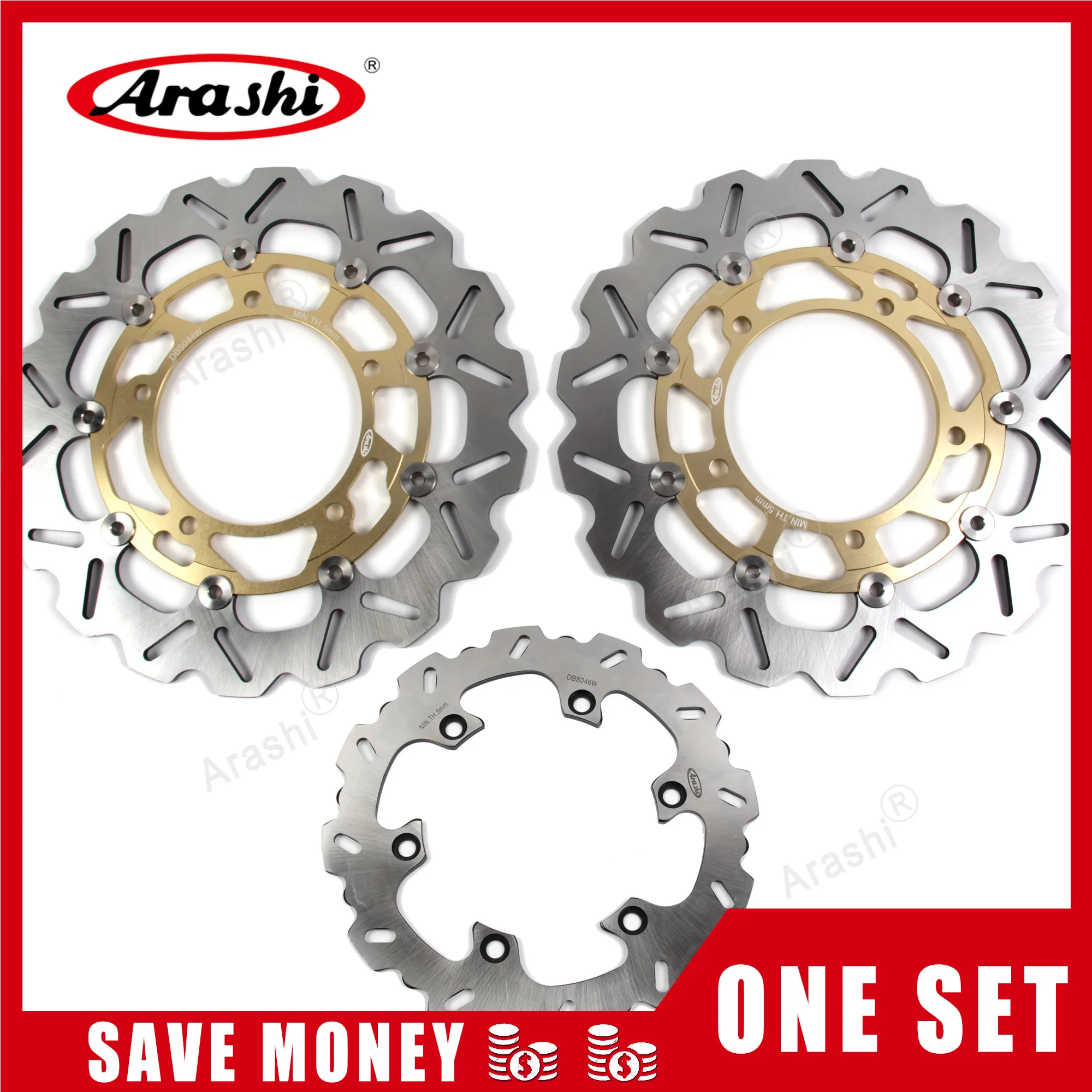 Gold Front Rear Arashi 1 набор для SUZUKI B-KING 1300 2008-2010 CNC Передние Задние тормозные дисковые роторы BKING 2008 2009 2010 GSXR1300 GSX-R Hayabusa - Цвет: Gold Front Rear
