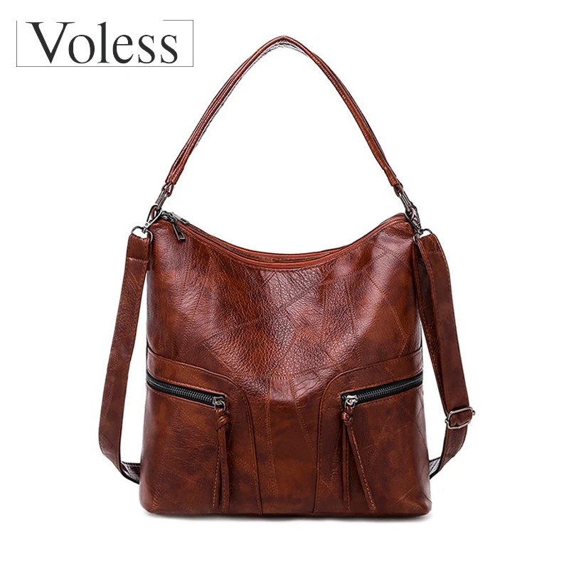 

2019 New Women Handbag Leather Female Shoulder Bag Designer Retro Women Messenger Bags High Quality Large Tote Bolsas Feminina