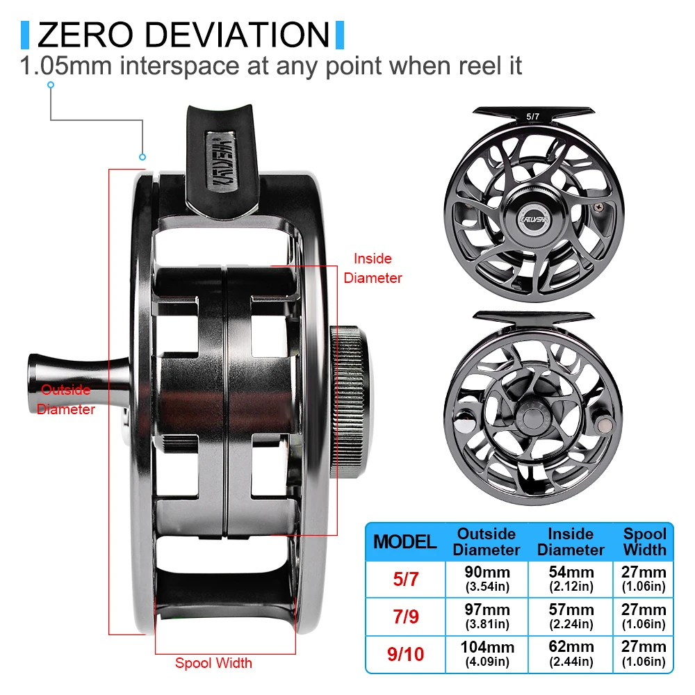 3 + 1 BB Fly Fishing Wheel 5/7 7/9 9/10 WT Fly Fishing Reel CNC Machine Cut Large Arbor Die Casting Aluminum