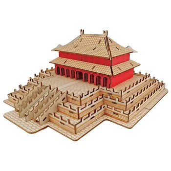 

Hall of Harmony DIY 3D Wooden Puzzle Woodcraft Assembly Kit Cutting Wood Toys For Christmas Gift 3193