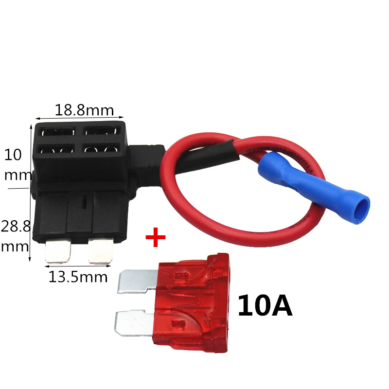 12V MINI SMALL MEDIUM Size Car Fuse Holder Add-a-circuit TAP Adapter with 10A Micro Mini Standard ATM Blade Fuse