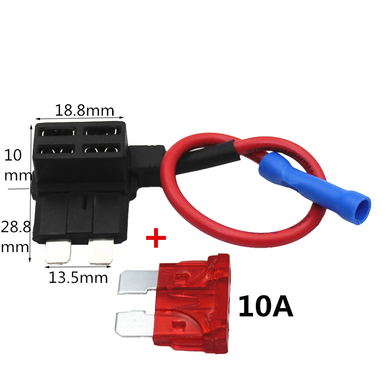 1 шт. 12 В мини маленький средний размер держатель предохранителя автомобиля Add-a-отвод цепи адаптер с 10А Микро Мини стандарт ATM лезвие предохранитель