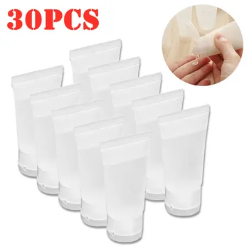 

30pcs 10ml Refillable Bottle with Flip Cap Shampoo Bottle Facial Cleanser Toner Hand Cream Body Lotion Travel Bottle Storage