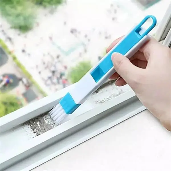 

Window Groove Cleaning Brush 2 PCS Multipurpose Crevice Brush With Dustpan Keyboard Nook Cranny Dust Brush Clean Tool