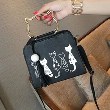 Женская сумка через плечо с милым котом, сумка-тоут из искусственной кожи, сумка на молнии, сумка через плечо, сумка-мессенджер, кошелек, сумка, bolso mujer# YJ