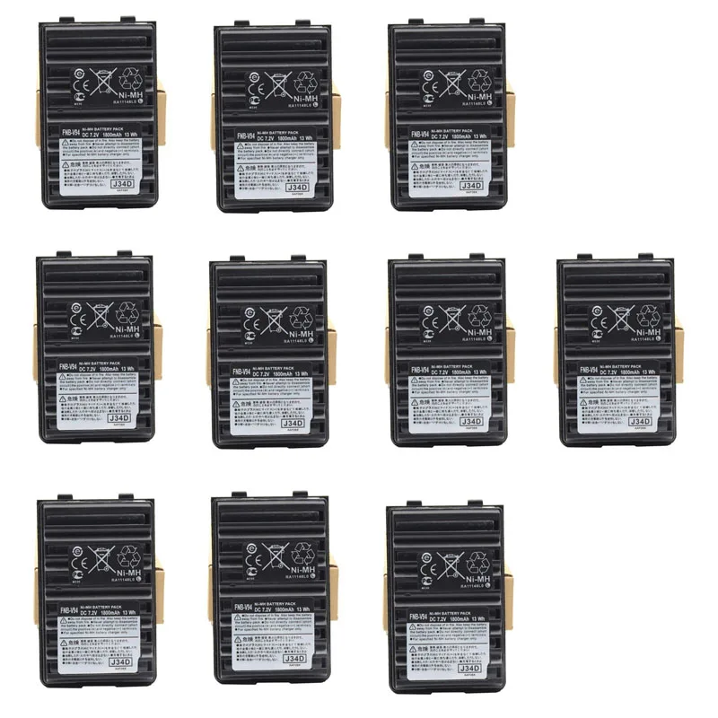 

Lot 10PCS FNB-V94 FNBV94 1800mAh NI-MH Battery for Yaesu/Vertex FT-60 FT-60E FT-60R VXA-300 VX-110 VX-120 VX-150 VX-160 Radio
