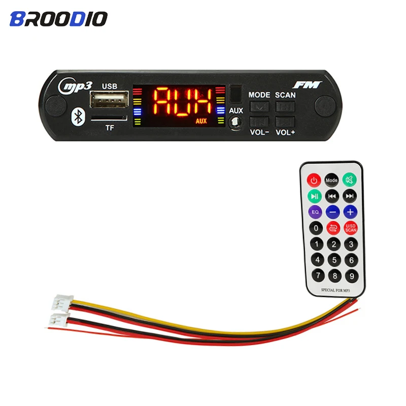 

MP3 WMA Decoder Board Wireless Bluetooth 5V 12V Audio Module Support USB FM Radio MP3 Music Player with Remote Control For Car