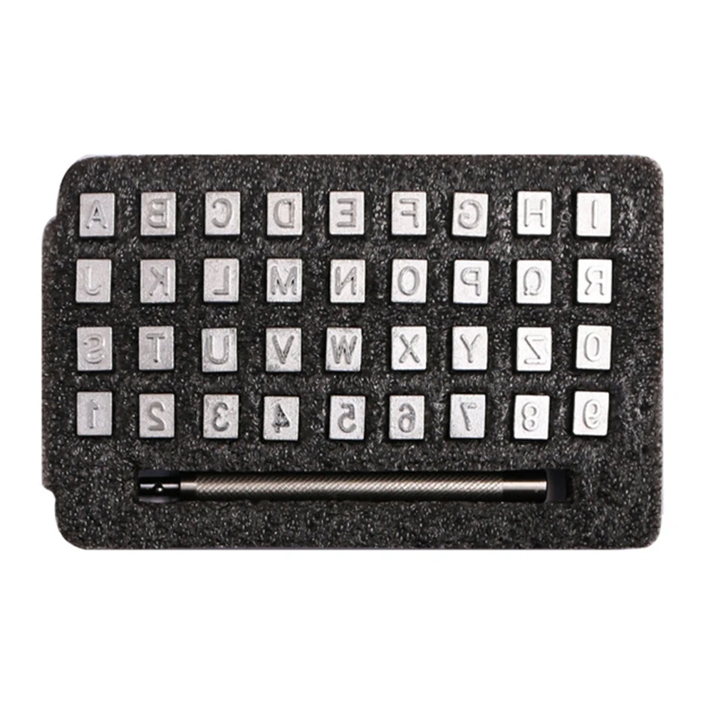 

36pcs Leather Craft Professional Letters Carving Art DIY 0-9 Numbers Patterns Steel Printing Stamp Punch Set A-Z Alphabet Tools