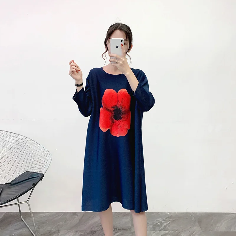 

LANMREM 2020 Pleated Dress Autumn And Winter New Large Size Women's Plus Fertilizer To Increase The Slim Pleated Dress YH667