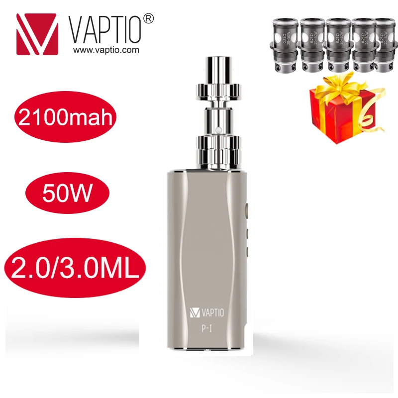 Tanie 【Gift COILS】Original Vaptio P1 zestaw e papieros waporyzator 2100mAh wbudowany box mod vape 2.0 ML 3.0 ML atomizer e zestaw do e papierosa
