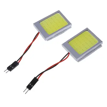 

2 X T10 Panel 24 SMD COB LED Car Reading Bulb / Ceiling Lamp White + T10 / BA9S / Dome Festoon Adapters