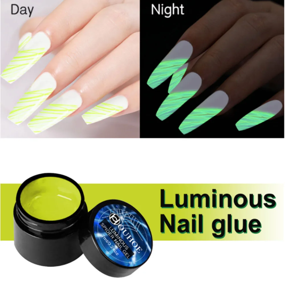 Гель-лак для рисования ногтей светящийся матовый клей флуоресцентная линия