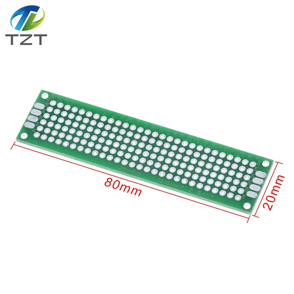 10 шт. 2x8 см двухсторонний Прототип pcb 2*8 панель универсальной платы зеленый