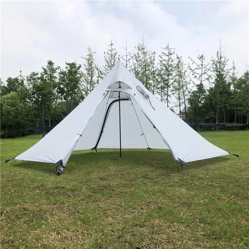 

Camping Pyramid Tent Large Sun Shade Shelter Teepee with Stovepipe Hole for Backpacking Hiking Fishing Beach