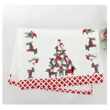 

5pcs Christmas Cotton printed tea towel face towel cut velvet soft absorbent tea ceremony 70x45cm for home bathroom accessories