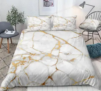 

Natural Texture Marble Bedding Set Bedroom Decor Wihte Background Hypoallergenic with Zipper 1PC Duvet Cover with Pillowcases