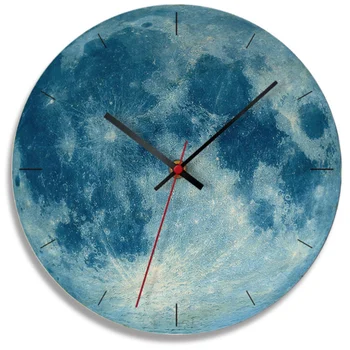 

Home Moon Creative Wall Clock Living Room Wooden Decoration Black Hole Clock
