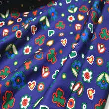 Новое поступление шелковая саржа с принтом фарбик в синем цвете с цветком для женской одежды