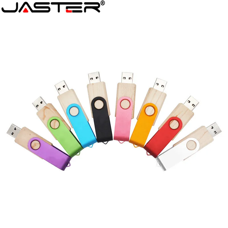 JASTER ручка накопитель вращающийся зажим Деревянный USB 2 0 4 ГБ 128 16 32 64 usb флэш карта