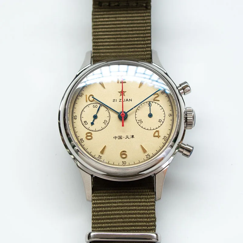 

Mens 1963 Pilot Watch Chronograph ST19 Movement Sapphire Dial Clock Flieger Explorer Men Mechanical Wristwatches NATO Style