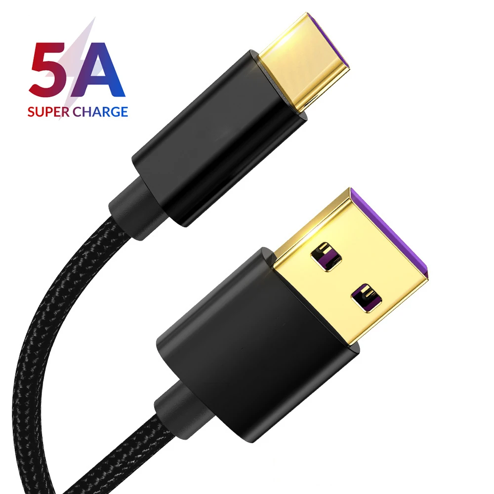 5A USB C кабель быстрой зарядки Type для Huawei мат 30 20 Pro Honor 10 9 быстродействующего