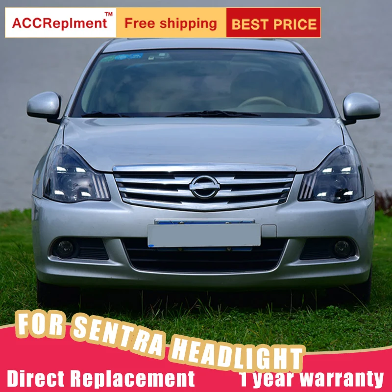 2 шт. светодиодный фары для Nissan Sylphy 2006- светодиодный автомобильный фонарь ангельские глазки ксенон HID комплект Противотуманные фары светодиодный дневные ходовые огни