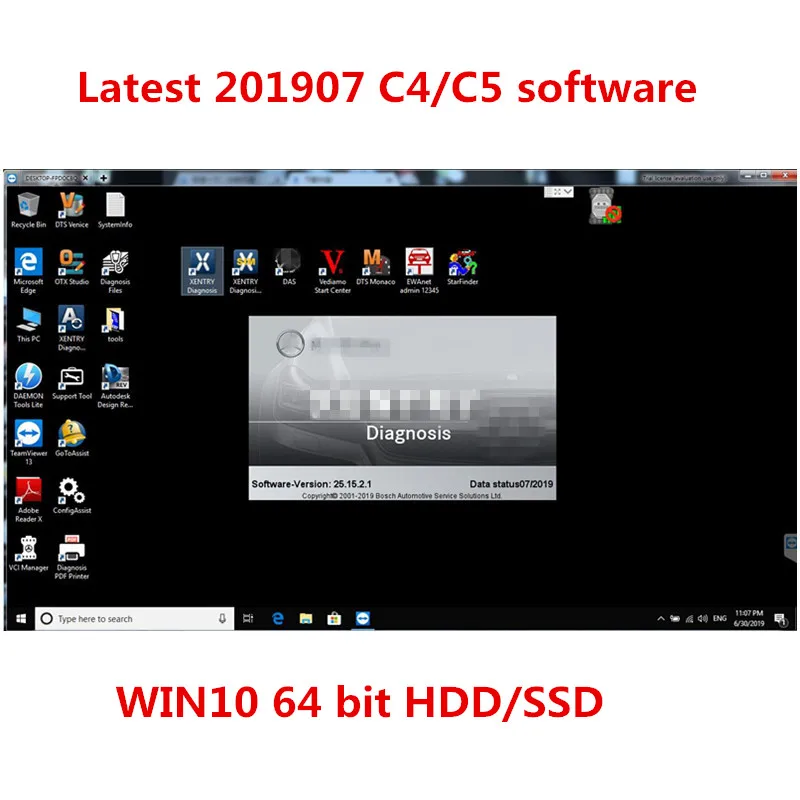 Версия 201907 MB STAR C4 C5 SD полное Программное обеспечение включает