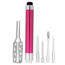 Ушной серы Очиститель фонарик ушные палочки светодиодный Ушная кюрета ложка для кормления безопасная уха SpoonEar инструмент по уходу за ногами