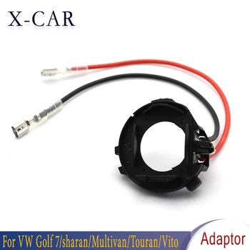 

X-CAR 2Pcs LED H7 Adapter Base Bulbs Holder Led Socket Car Headlight Halogen Upgrade For VW Golf 7/Sharan/Multivan/Touran/Vito