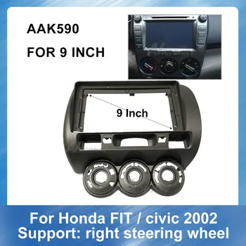 

9 inch 2 Din Car Radio Fascia for Honda Right Peptide Fit Civic 2002 Special Dash Trim Kit Frame Panel Car Refitting