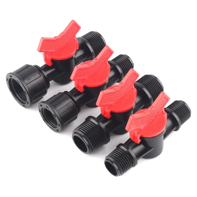 

2pcs 1/2" 3/4" Thread Mini Ball Valve Garden Water Connectors Greenhouse Irrigation Valve Hose Switch Water Controllers