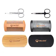 3 шт./компл. бороду деревянная расческа усы для стрижки волос ножницы воск Для мужчин Уход за лошадьми инструменты