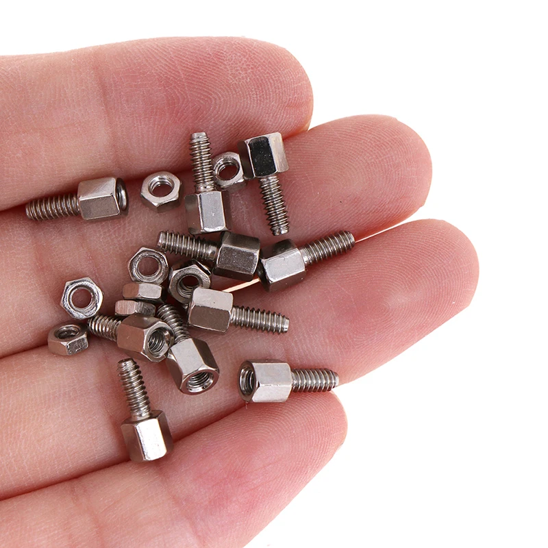 10Sets 5+7mm Header Plate Bracket Stud Bolt & Nut Nuts Screw D-Sub VGA DB9 DB15 DB25 RS232 COM Serial