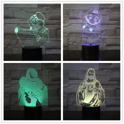 3D мультфильм персонаж ночник светодиодный логотип дети подарок на день рождения 7 цветов Изменение ночник 3D настольная лампа для спальни