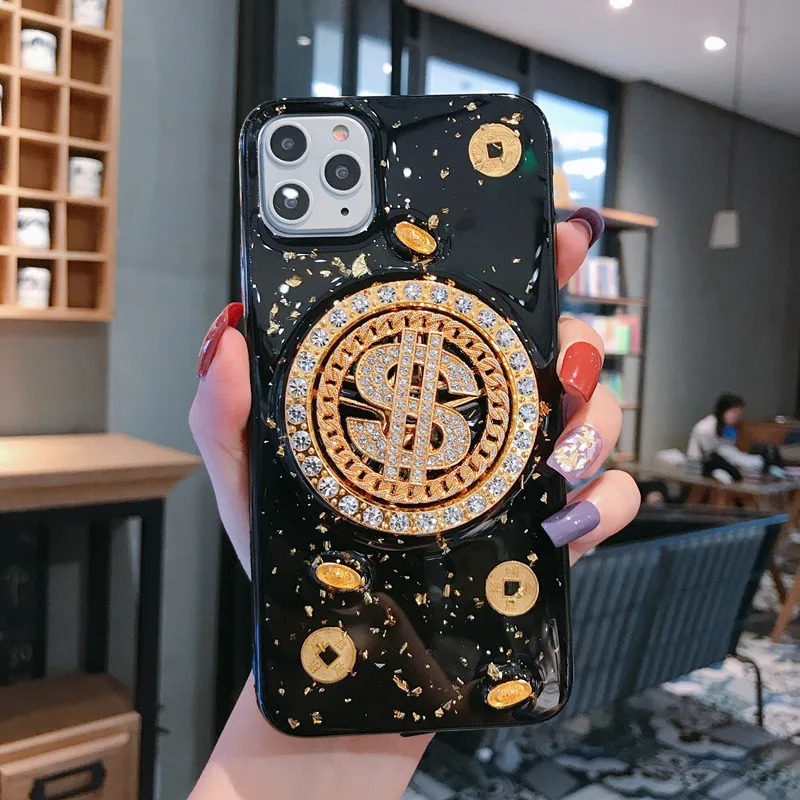 Вертушка денег много роскошных 11Pro/max для Apple X/Xr Xs рука оболочки я набрать богатство силикагель X Черный защитный чехол