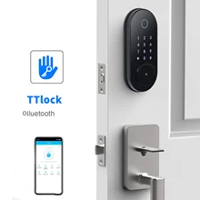 Nieuwe Elektronische Smart Digitale Biometrische Vingerafdruk Deurslot Met Ttlock Op Afstand/Rfid Card/Wachtwoord/Key Unlock
