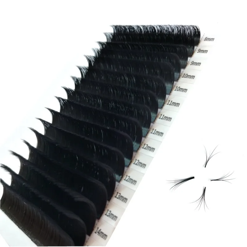 3 Trays 1 Second Blooming Easy Fan Lashes 16 Lines Mixed Big Flower 1`s 3D Silk Eyelash Extensions (7)