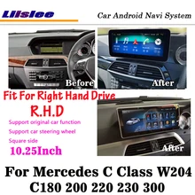 Liislee Android для Mercedes C Class W204 C180 C200 C220 C230 правый руль стерео автомобильный экран Carplay gps Navi карта навигации