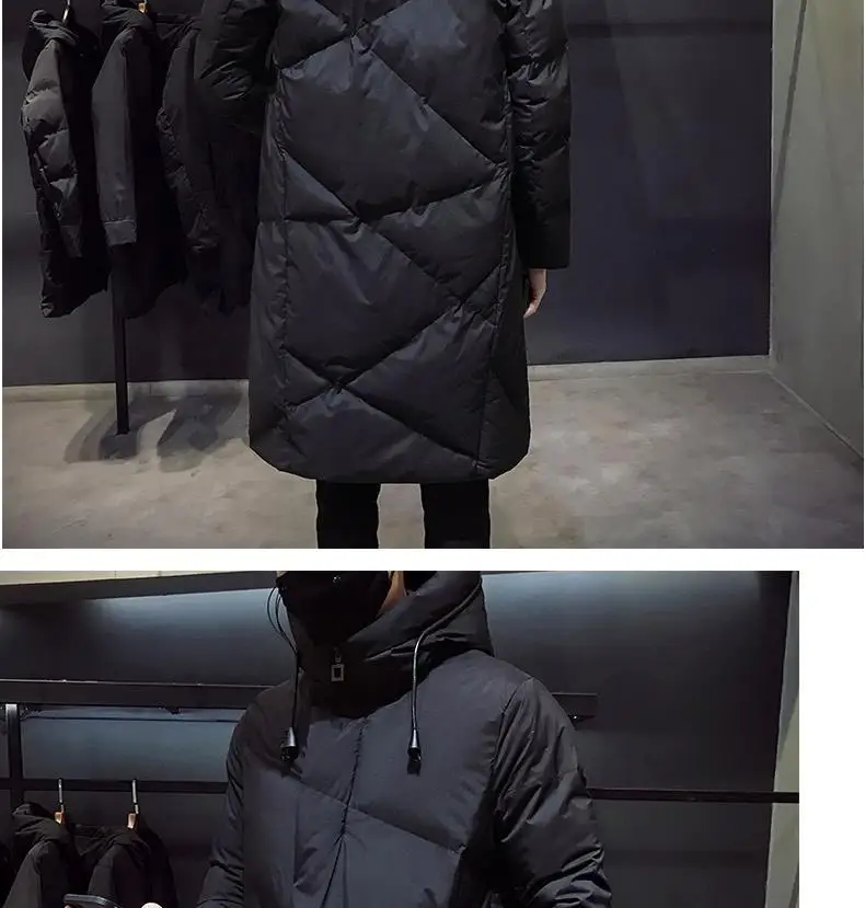 mens hooded long coat