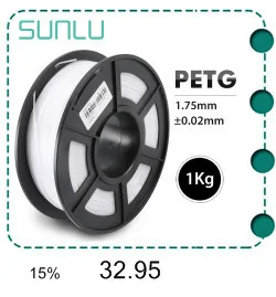 SUNLU ABS 3d принтер нить 3,00 мм 1 кг 2.2lbs с катушкой пластмассы ABS сварочный стержень Сублимация с деликатной упаковкой