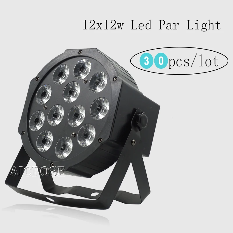 30 шт./лот 12*12 Вт светодиодные лампы 12x12 Par-лампы RGBW 4 в 1 плоский par led dmx512 Освещение