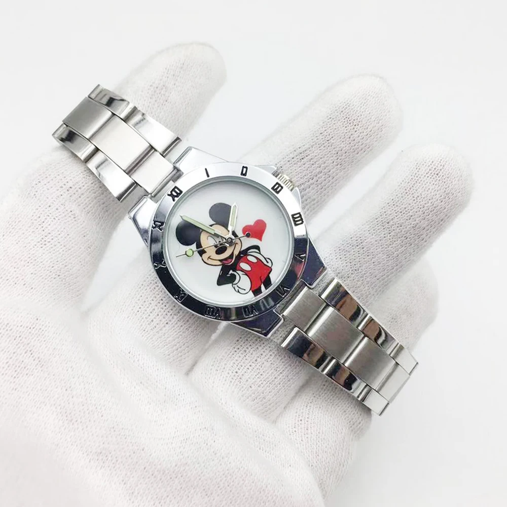 Cute Cartoon Mouse Watch Women Fashion Womens Quartz Watches Silver Stainless Steel Lady Wristwatch Reloj Mujer 2021 Clock New | Наручные