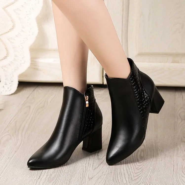 Botas de plataforma con cremallera para Mujer, Botines elegantes de tacón  alto, punta estrecha, bnm6, Invierno|Botas de nieve| - AliExpress