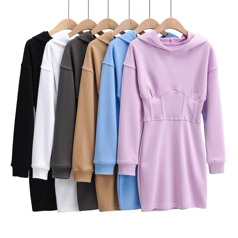 

2020 Women Sweater Dress 6 Colors Slim Long Sleeve Girls Hoodie Dress Fashion O-neck Bodycon Elegant Office Pencil Dress Female