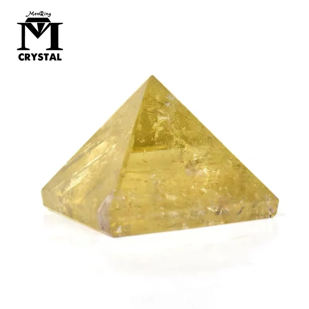 Натуральный Цитрин Пирамида желтый Кварцевый Кристалл Мода энергия Исцеление по фэншую Египетский каменный орнамент домашний декор
