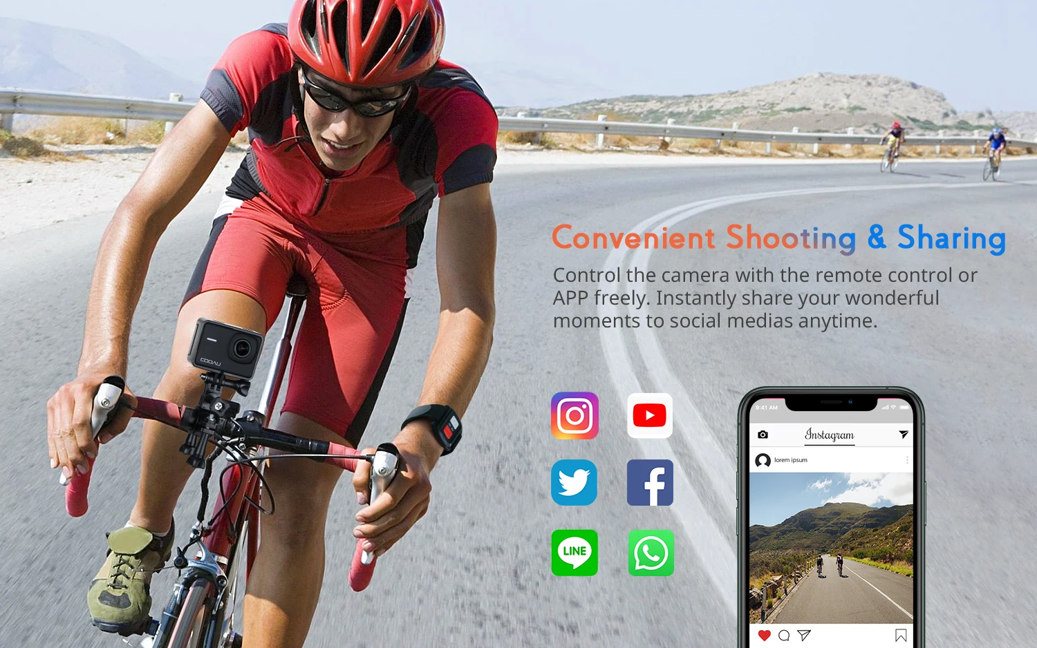 COOAU SPC02 Action Camera Ultra HD 4K / 60fps WiFi