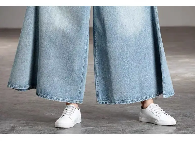 maternity jeans Baggy Jeans High Waist Oversize Pants Clothes Flared Jeans For Large Size Women'S Trousers Denim Trousers Woman Wide Leg Cargo patchwork jeans