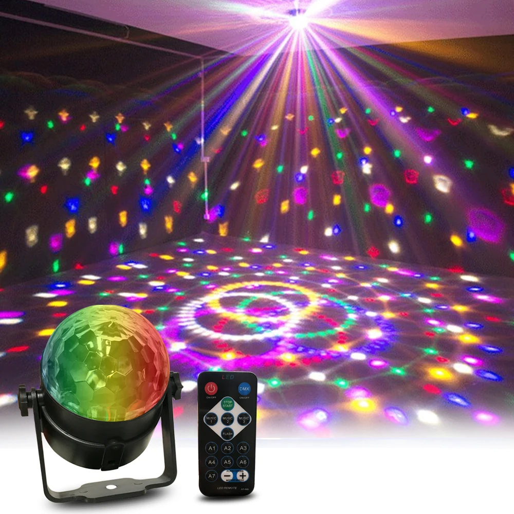 Led Disco Light Stage Lights DJ Disco Ball Sound Activated Laser Projector Effect Lamp Light Music C