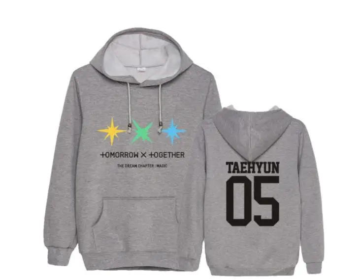 Kpop txt the dream chapter magic album одноименный принт тонкие толстовки унисекс модный пуловер Свободная Толстовка - Цвет: thin