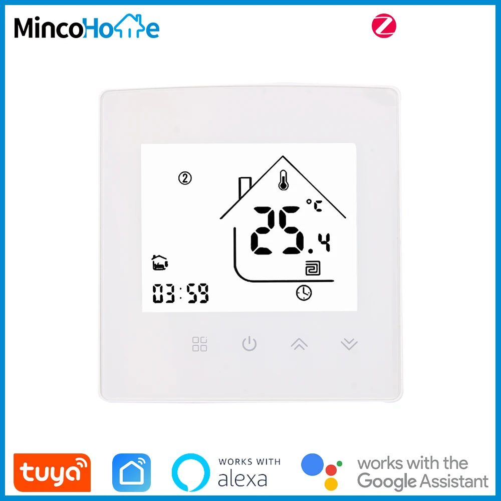 Умный термостат Tuya Zigbee с голосовым управлением электрический/котел/привод 3 А 16 25